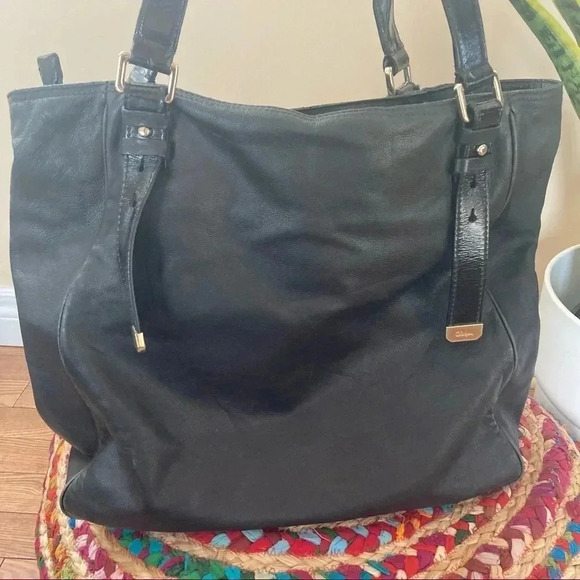 Cole Haan  black leather tote shoulder bag - Picture 3 of 7